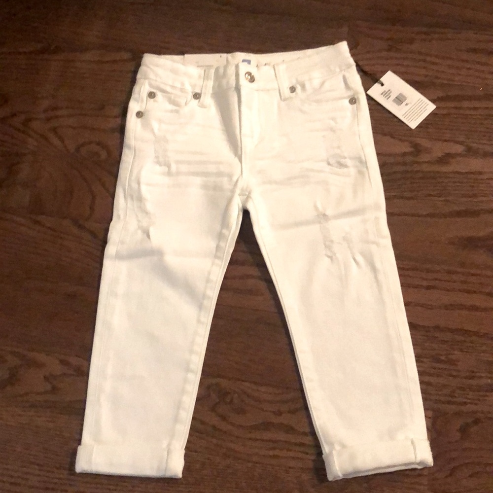 7 For All Mankind Girls White Stretch Skinny Jeans